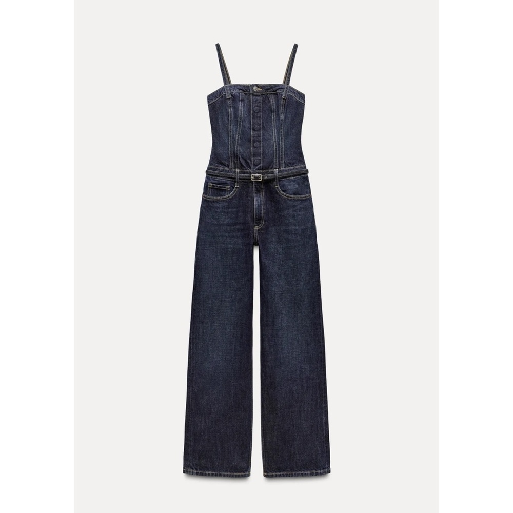 Zara Dark Blue Denim Jumpsuit